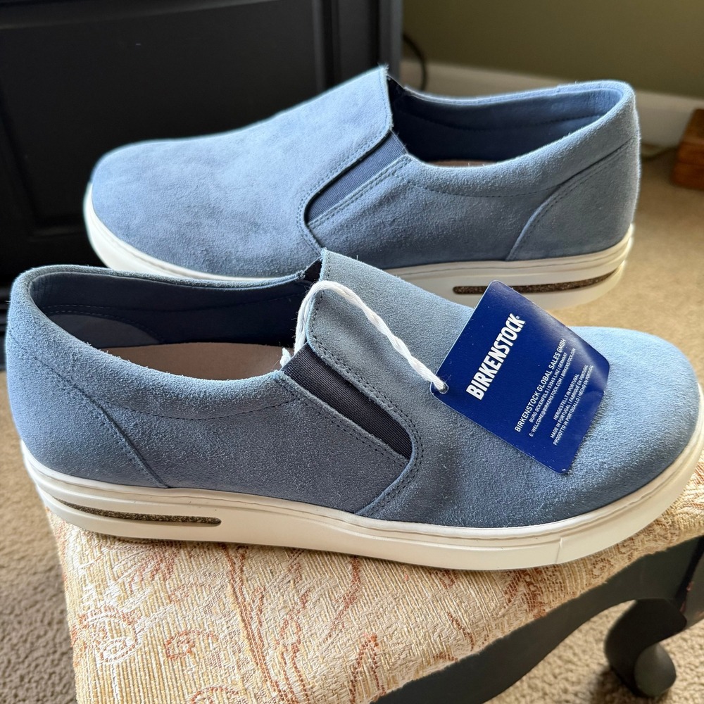 Birkenstock Oswego Slip-On Shoes Men's 44 Elemental Blue Suede